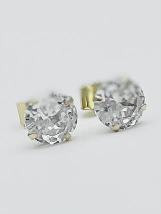 18K - 5mm CZ Stud (gold filled) ER404