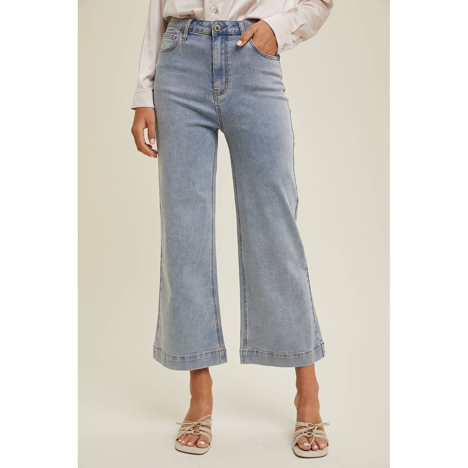 FLARE CROP DENIM PANTS