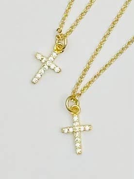 GOLDEN - Pave Cross Necklace (gold)