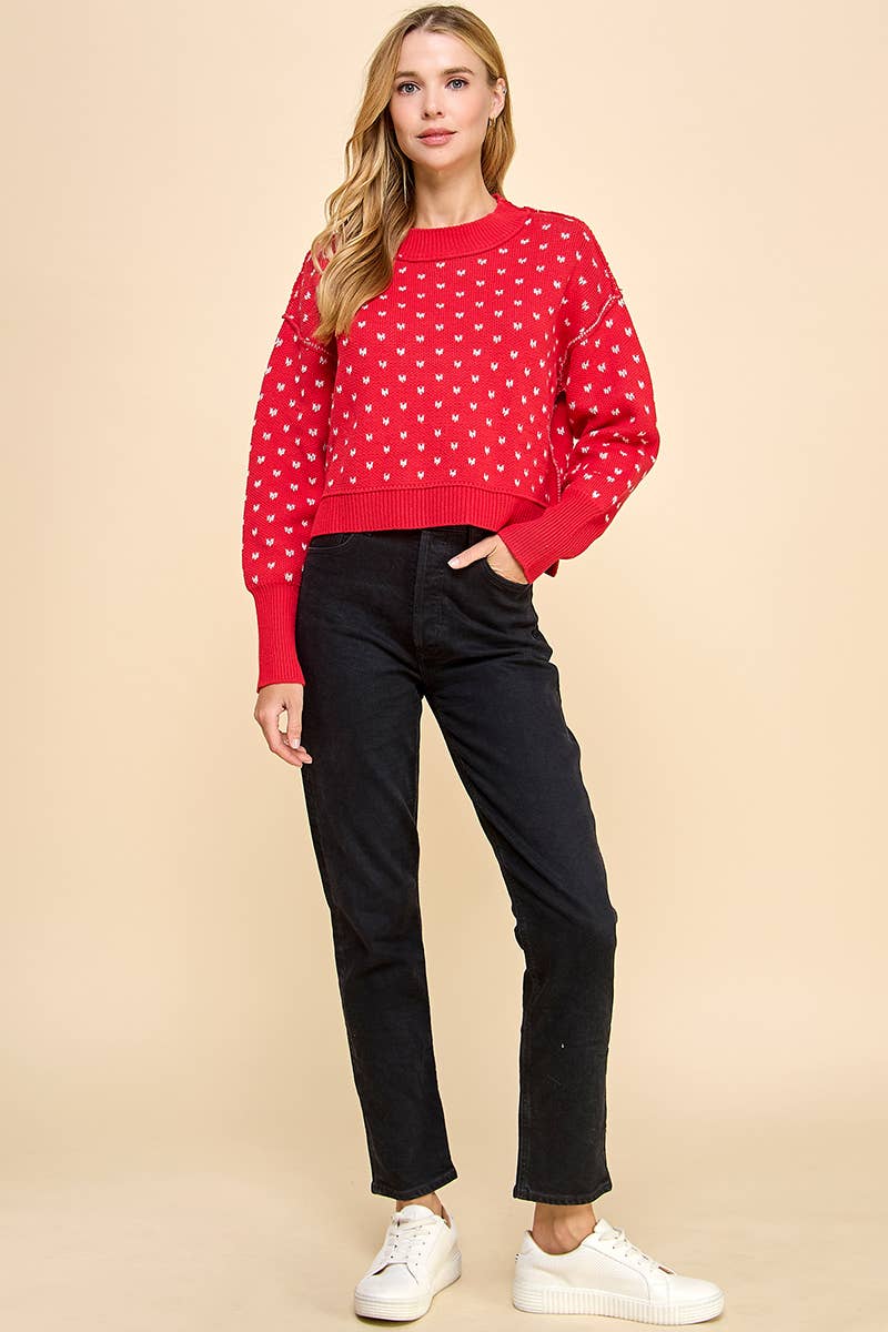 Valentina Heart Print Sweater