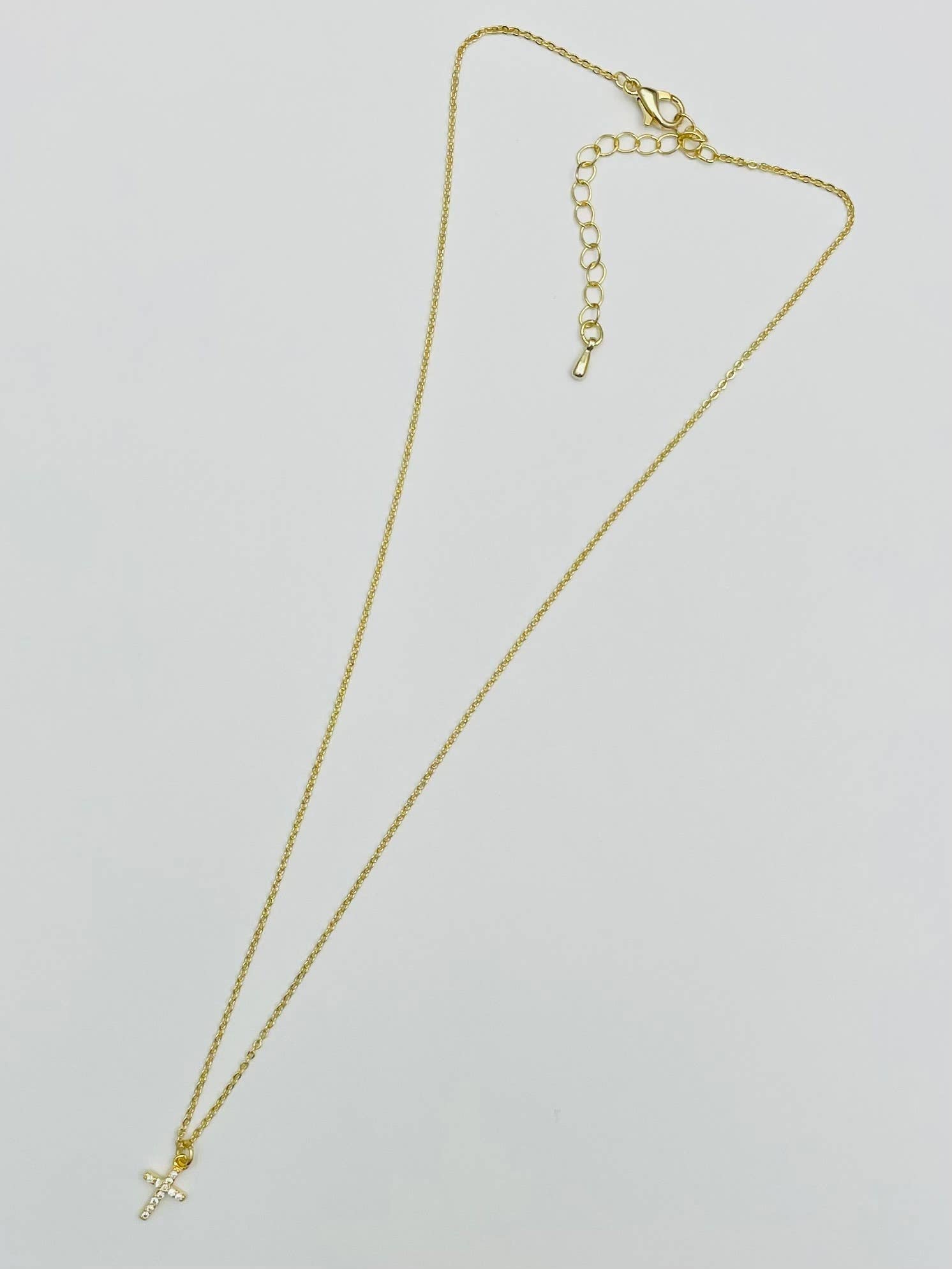 GOLDEN - Pave Cross Necklace (gold)