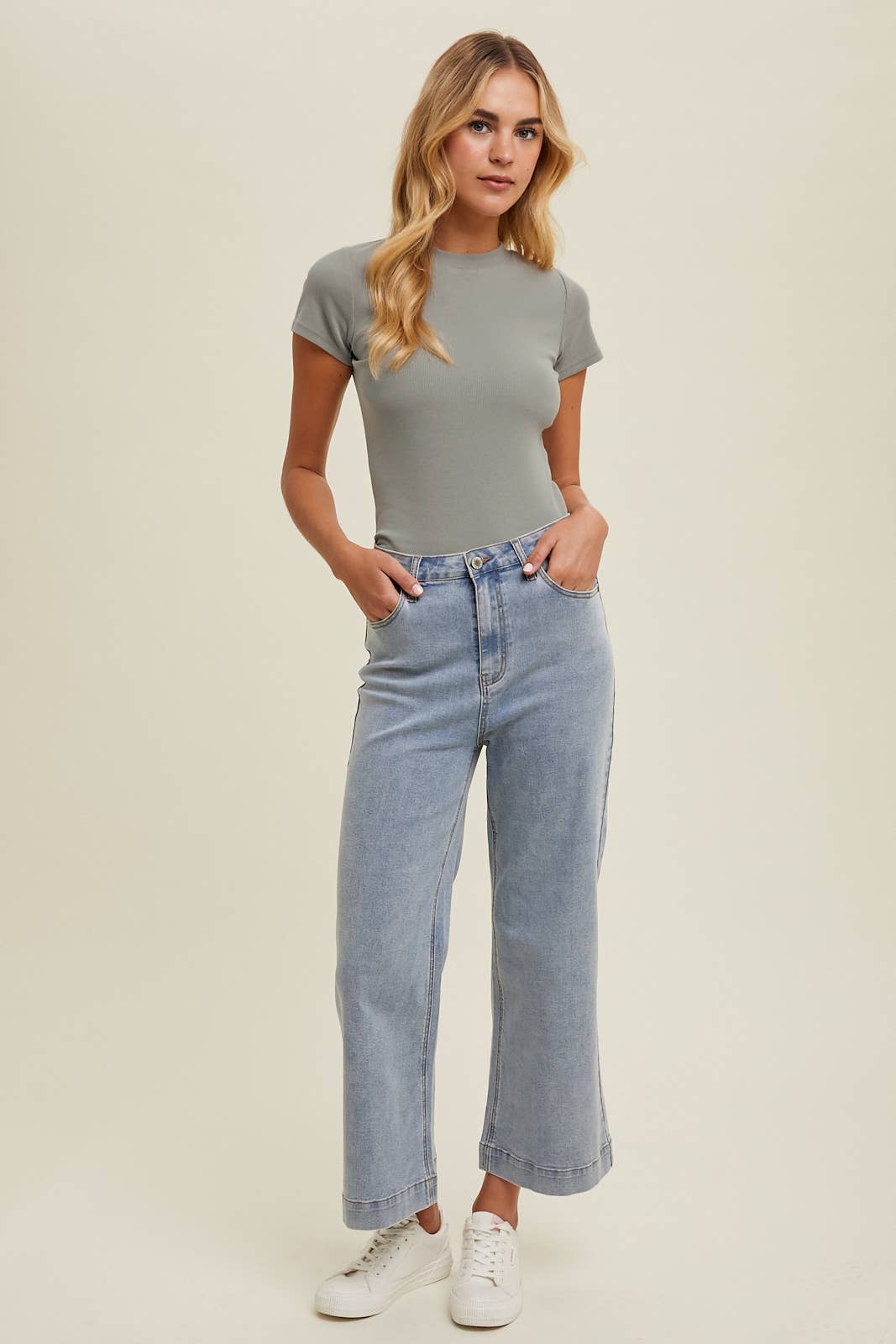 FLARE CROP DENIM PANTS