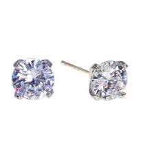CHIC - 7mm Round CZ Stud (silver) ER582