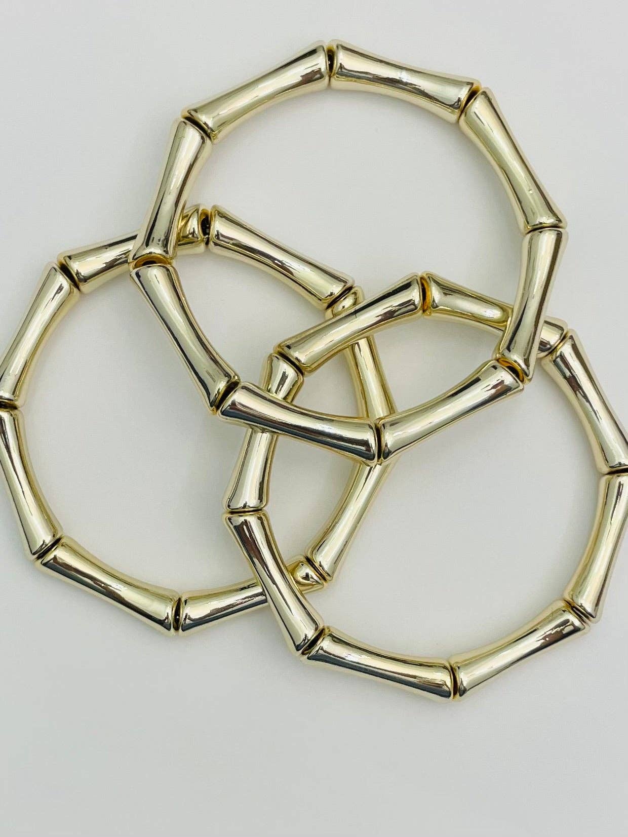 CHIC - Bamboo Tube Bracelets (set of 3 gold) B-BR130