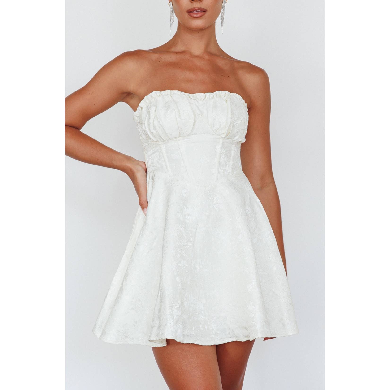 FRILL CORSET STYLE MINI DRESS