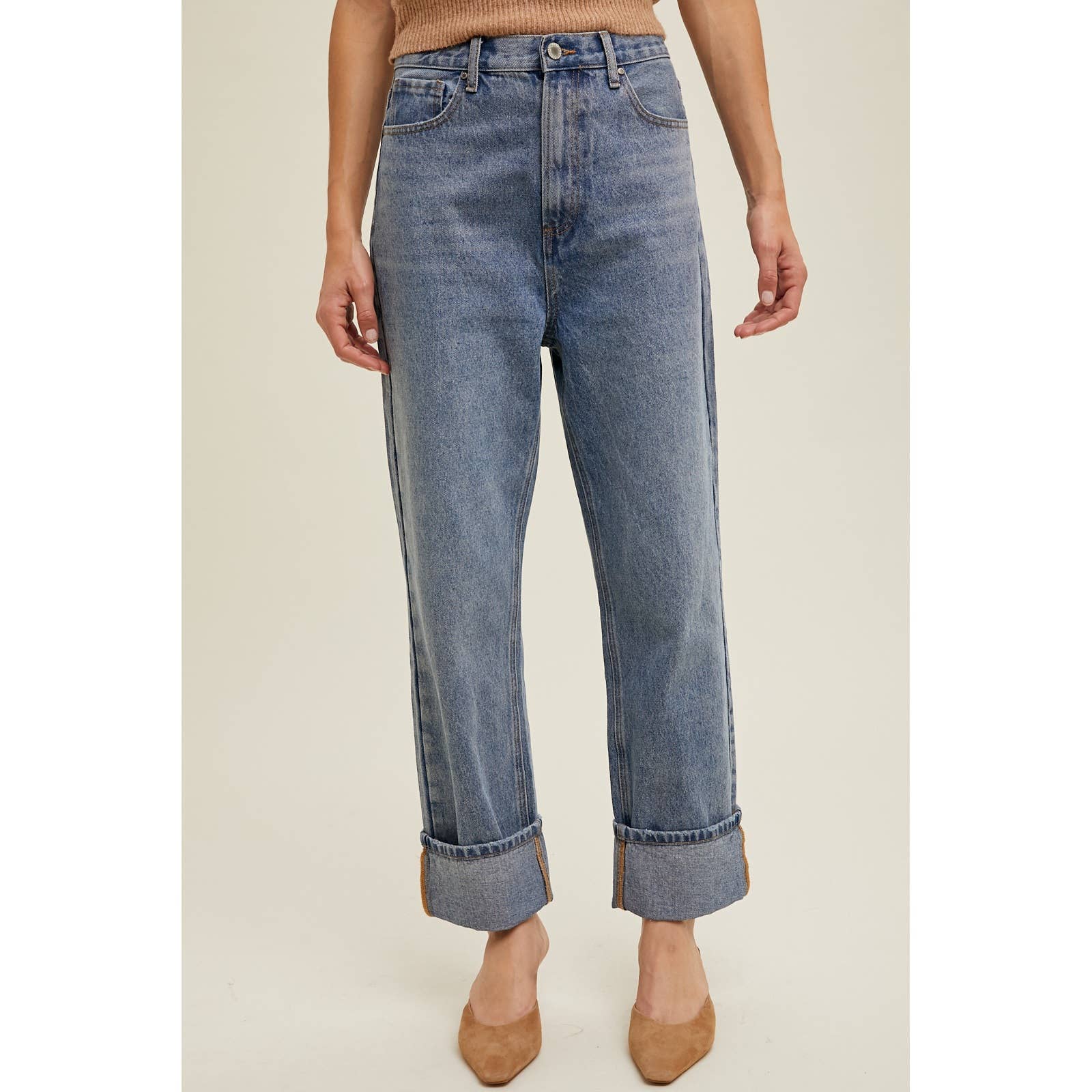 Cuffed Boyfriend Jeans
