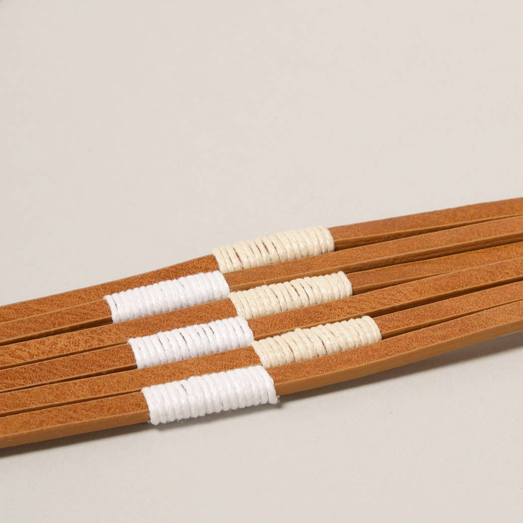 Multi Strand Leather Bracelet with Magnetic Clasp