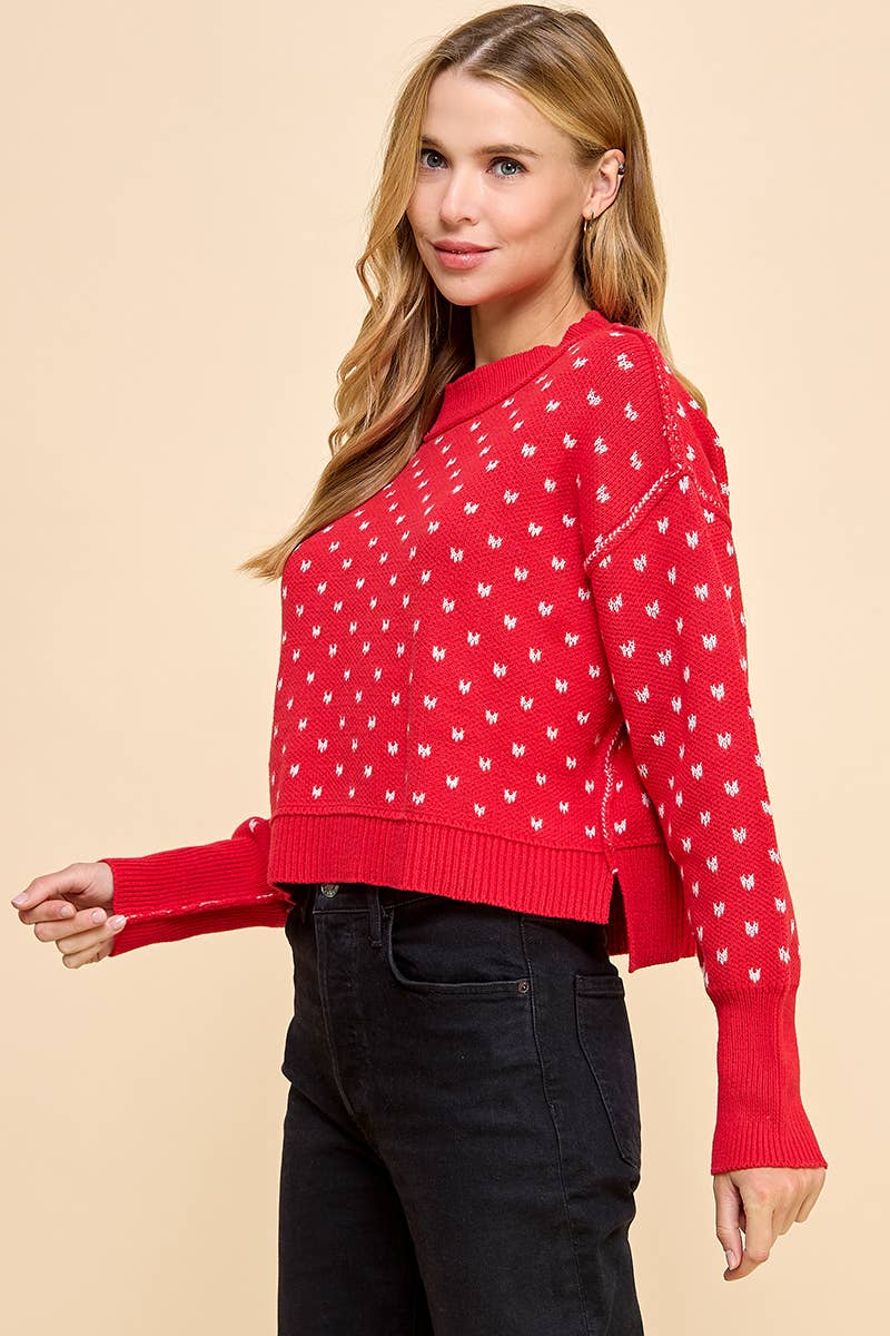 Valentina Heart Print Sweater