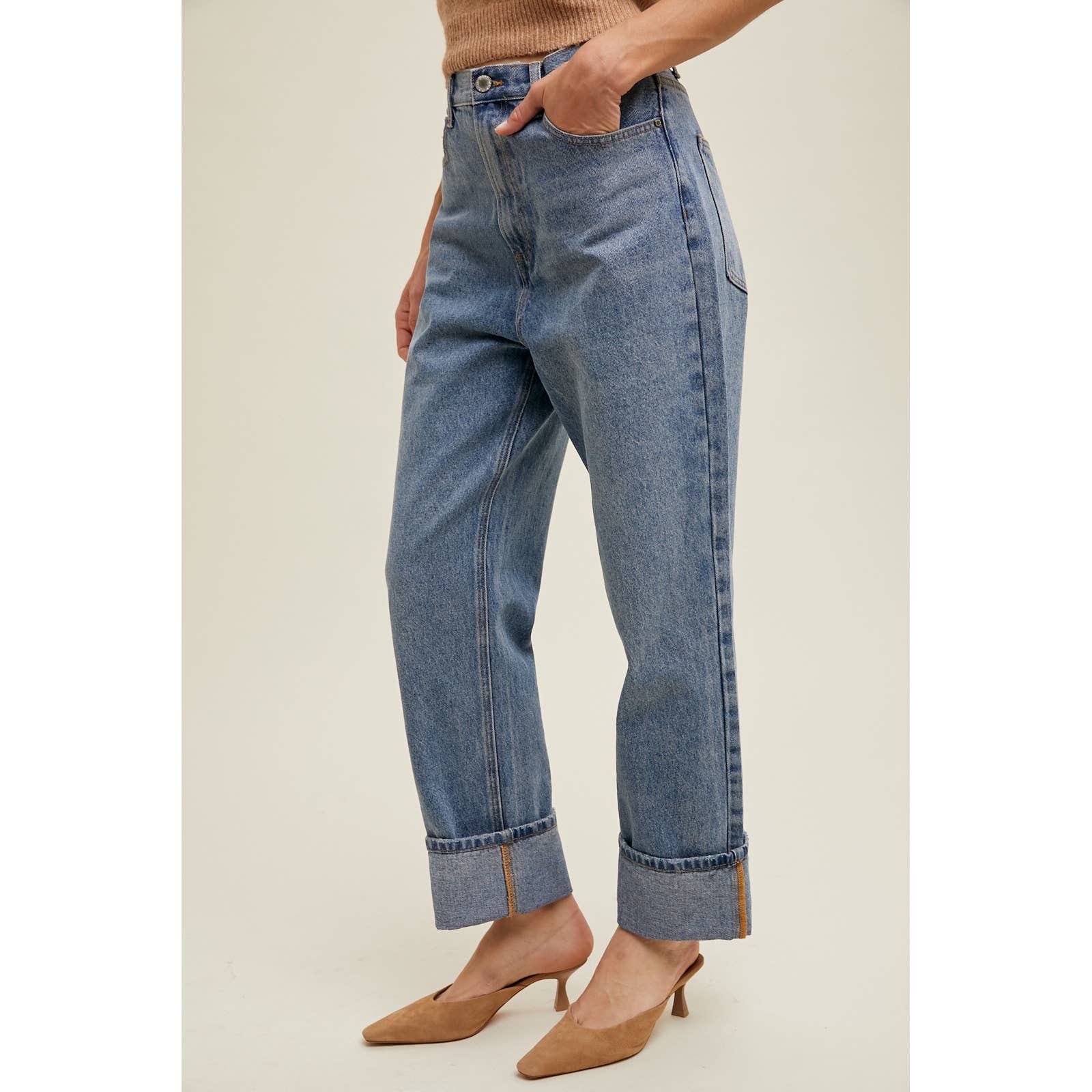 Cuffed Boyfriend Jeans