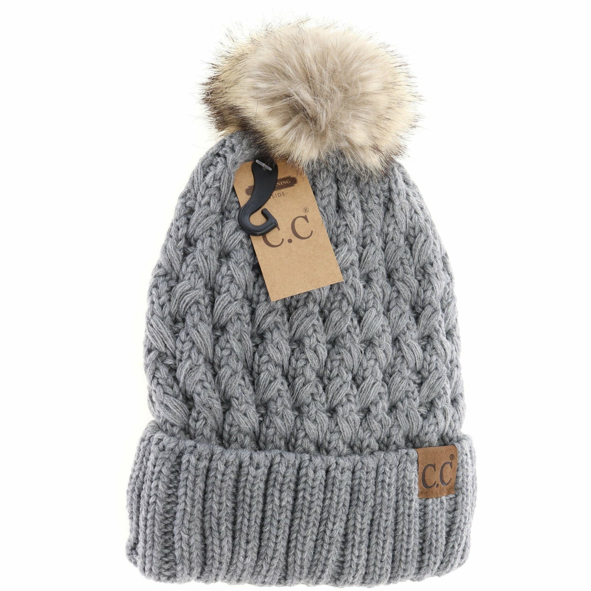 Stitch Fur Pom CC Beanie