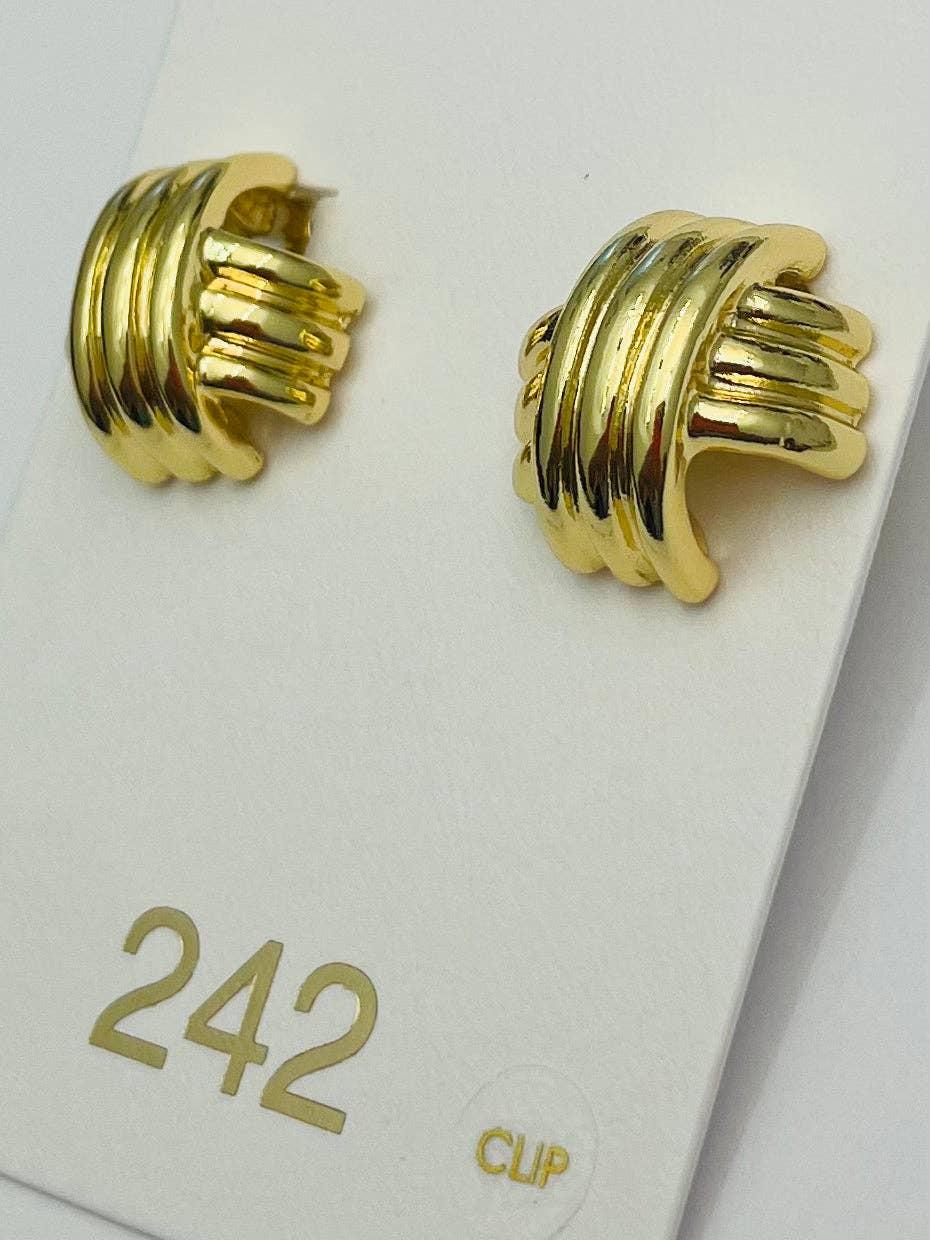 CLIP-ON - Woven Thread (gold) ER607