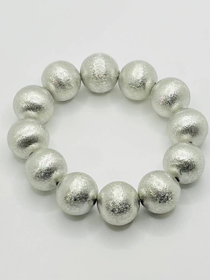 BIG Frosted Ball Bracelet (brushed silver)