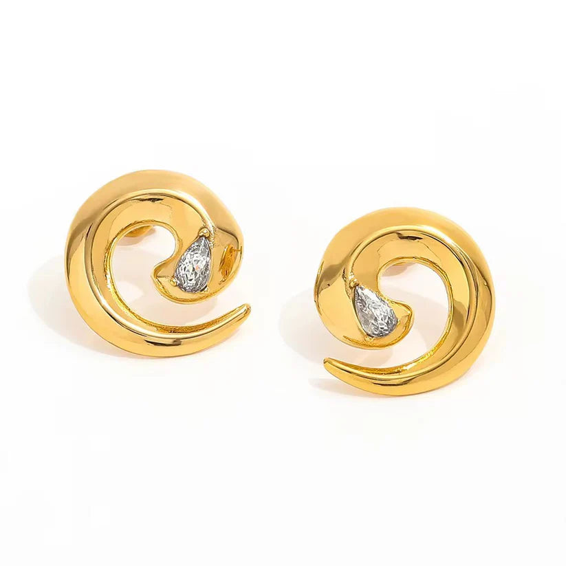 Huda Wave Studs Earrings