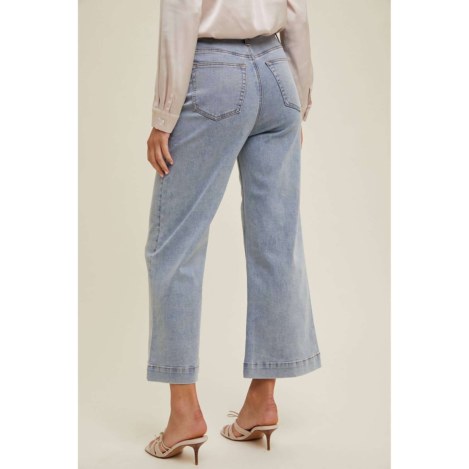 FLARE CROP DENIM PANTS