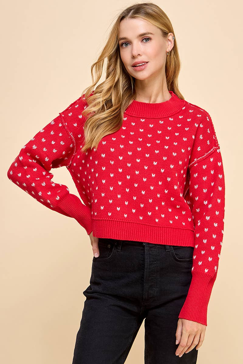Valentina Heart Print Sweater