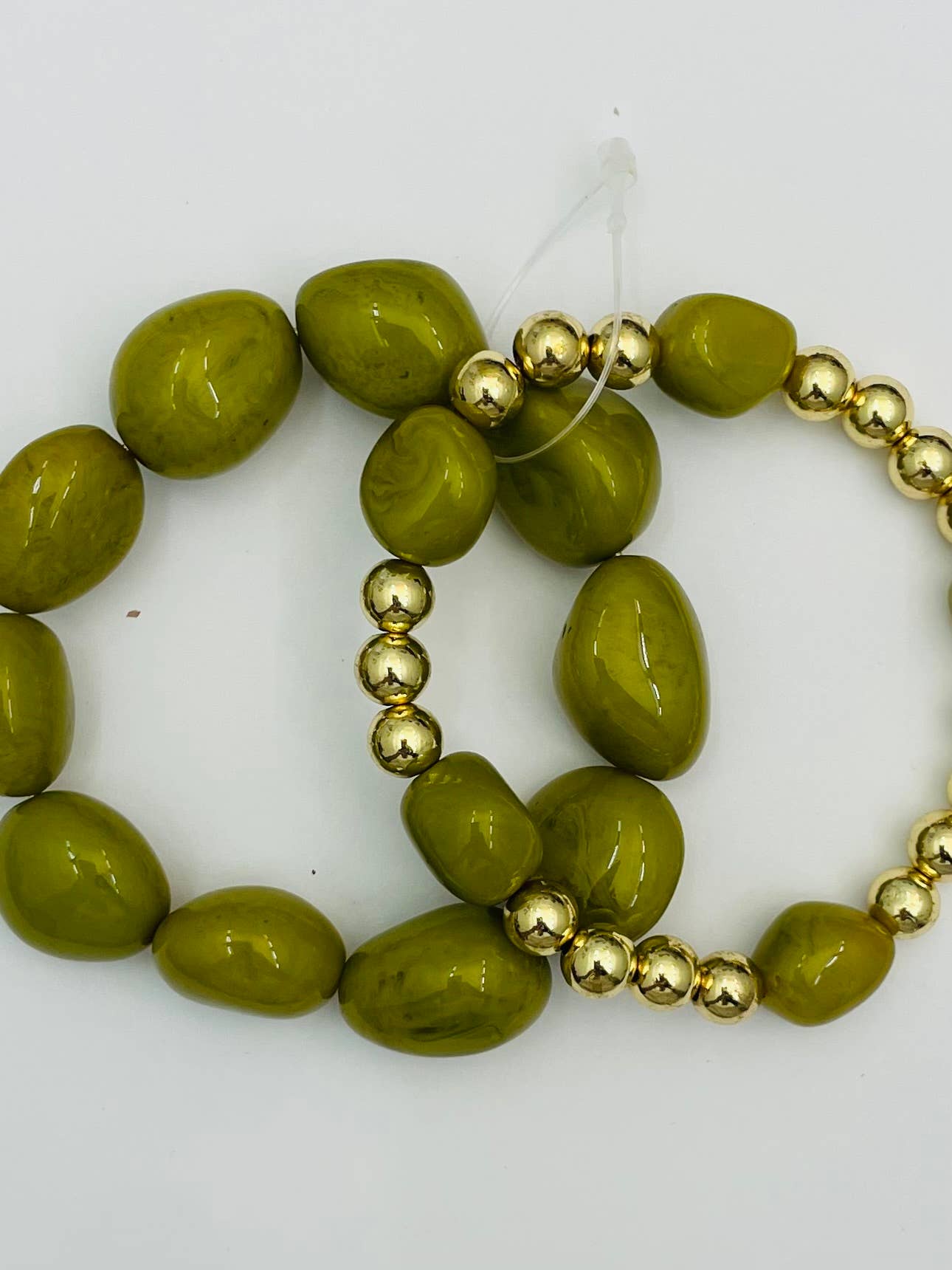 CHIC - Double Stone Stack (pistachio/gold)