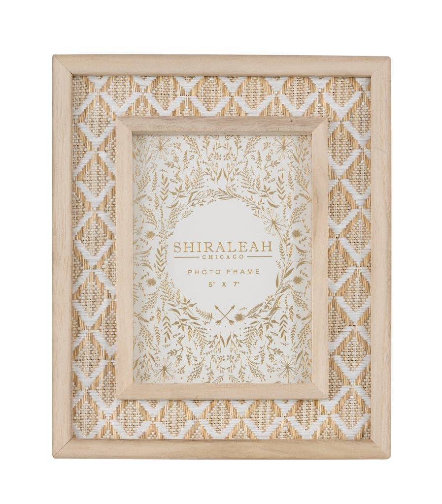 EDEN WOVEN 5 X 7 PICTURE FRAME, WHITE