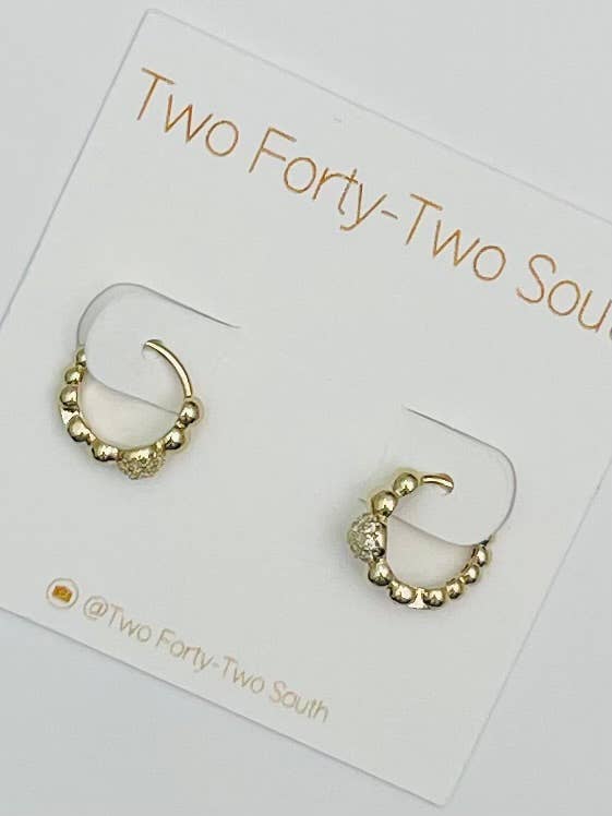 MINI - Beaded Pave Huggie