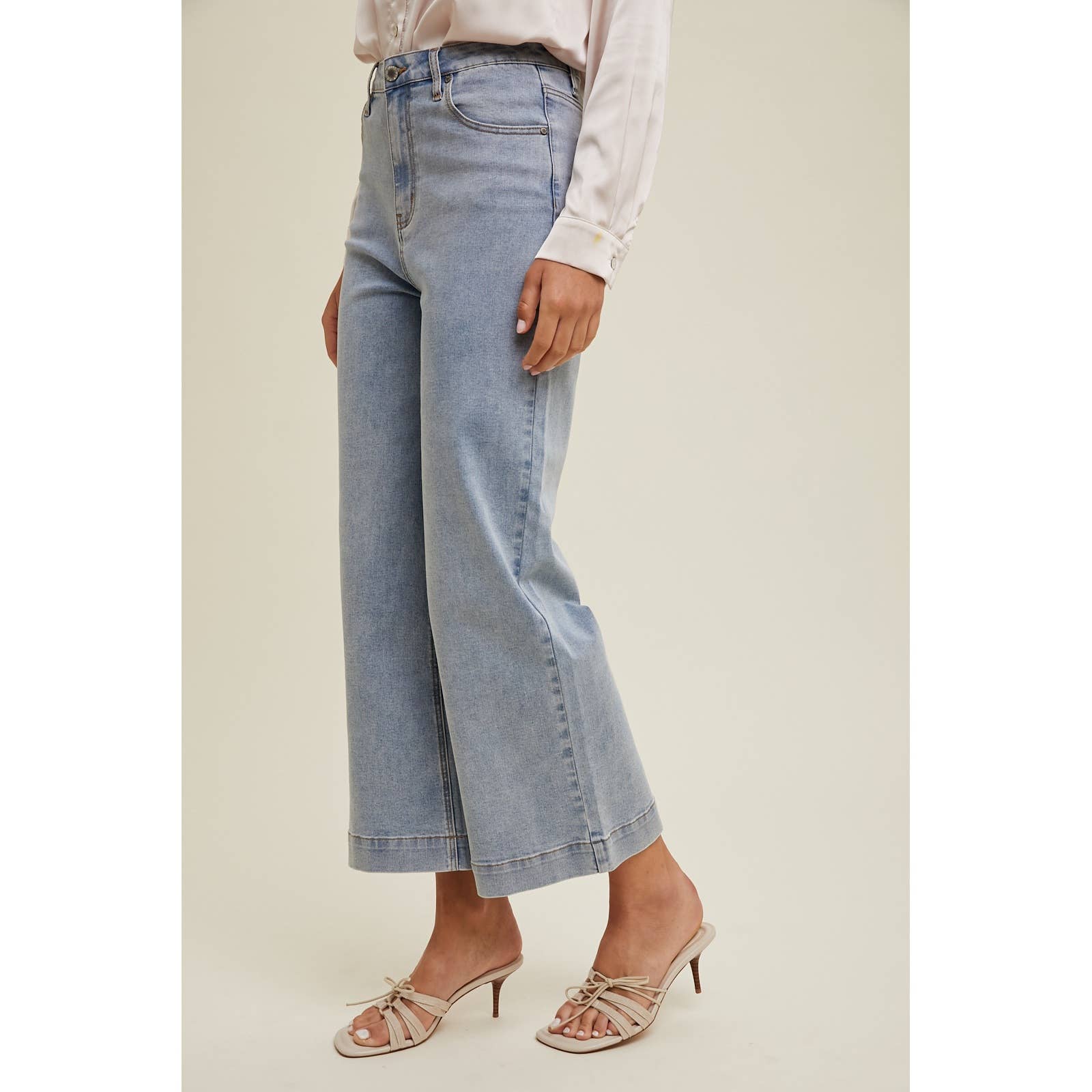 FLARE CROP DENIM PANTS