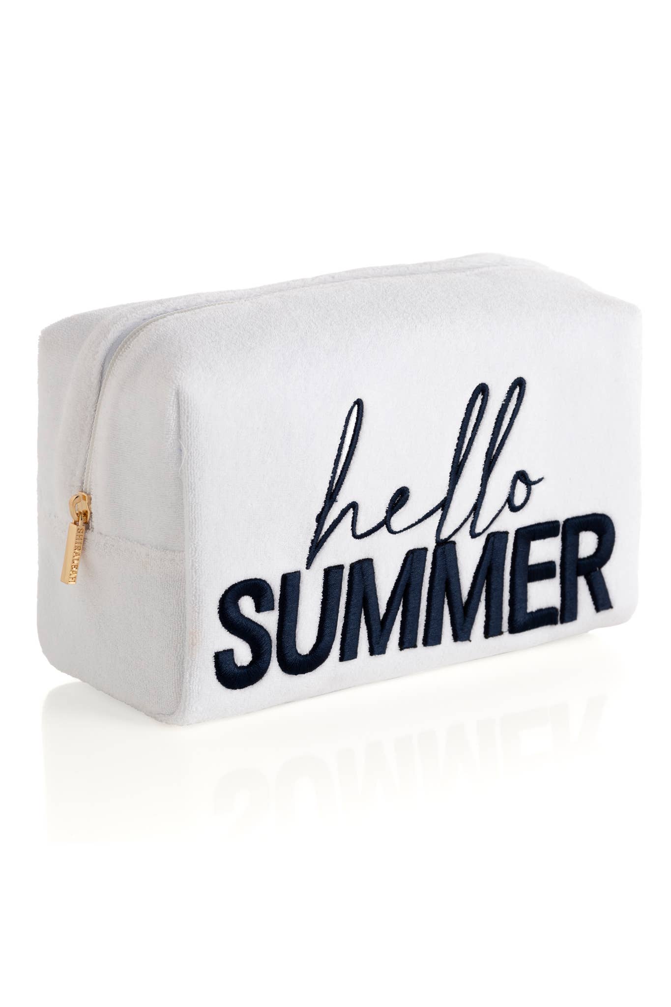 SOL HELLO SUMMER ZIP POUCH, WHITE