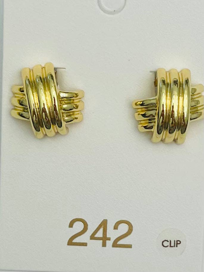 CLIP-ON - Woven Thread (gold) ER607