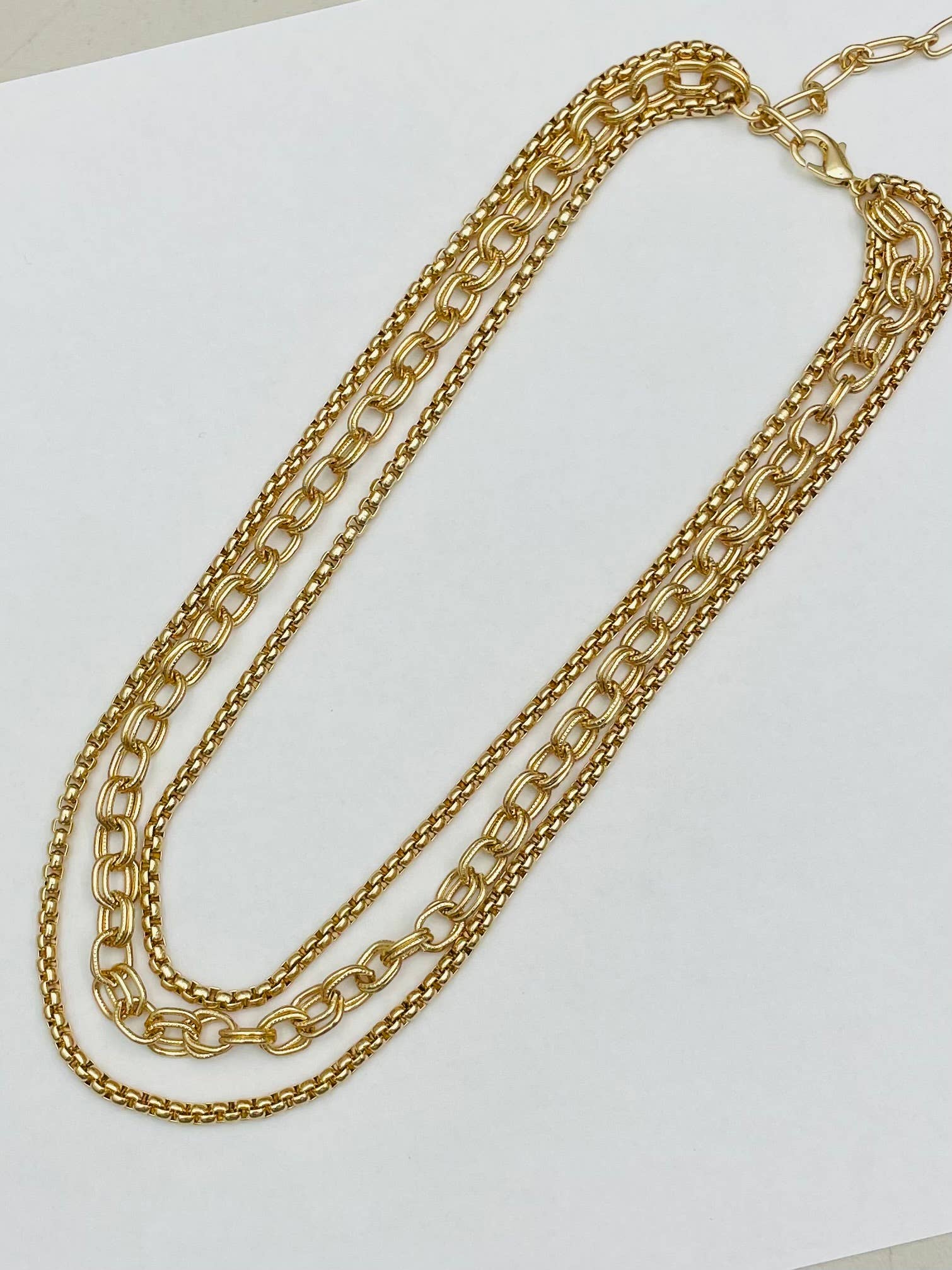 GOLDEN - Triple Layer Necklace (vintage gold)