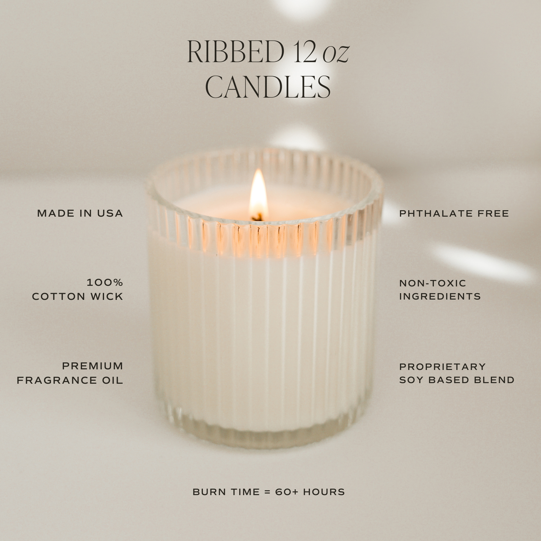 Love You Fluted Soy Candle