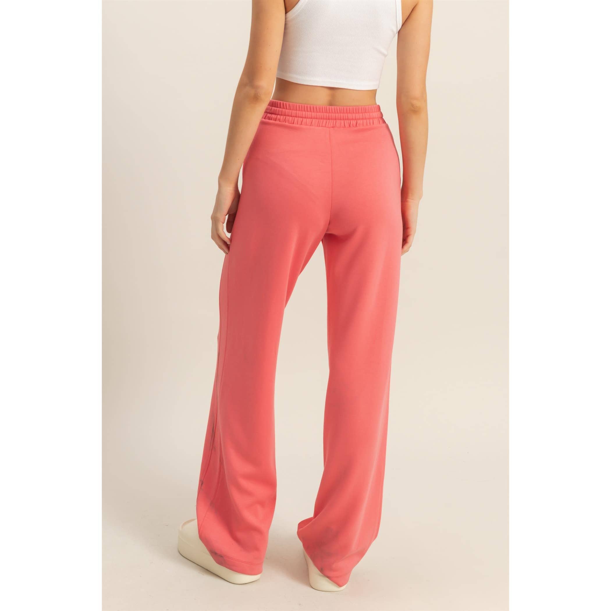 Gracie High-Waist Drawstring Straight-Cut Pants