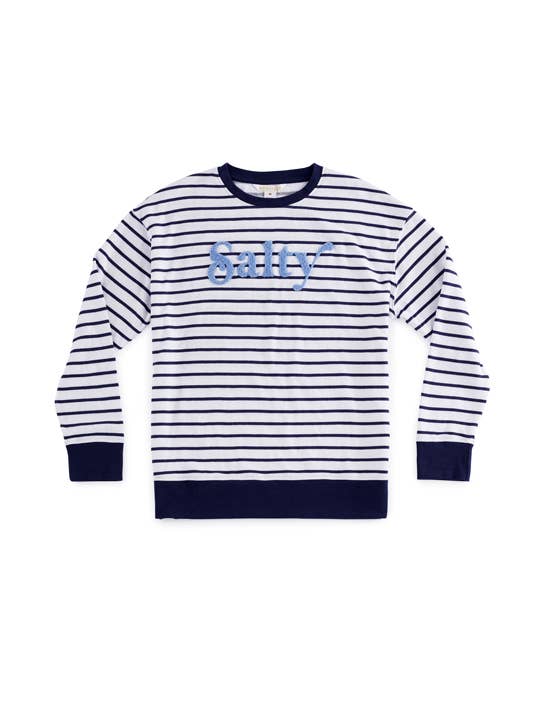 "SALTY" SWEATSHIRT,NAVY