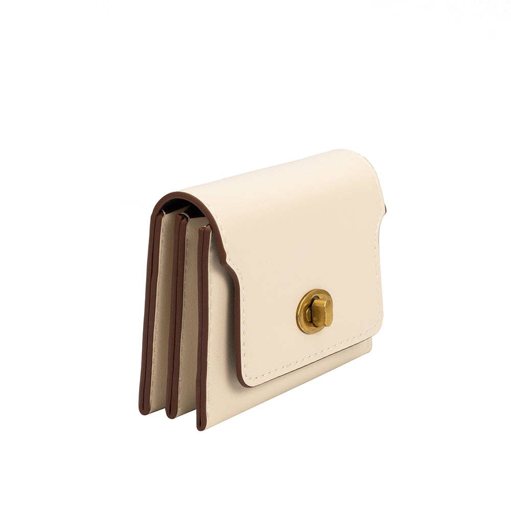 Tara Ivory Vegan Card Case Wallet