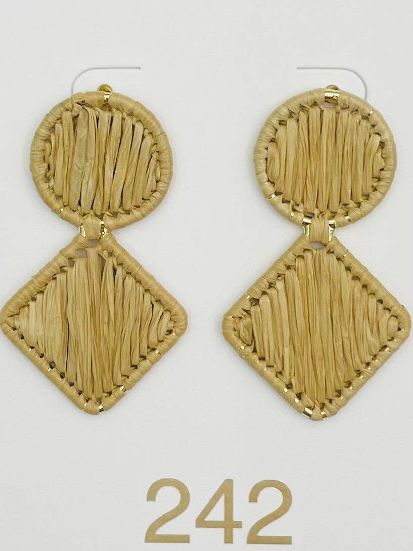 Raffia Double Drop Earrings