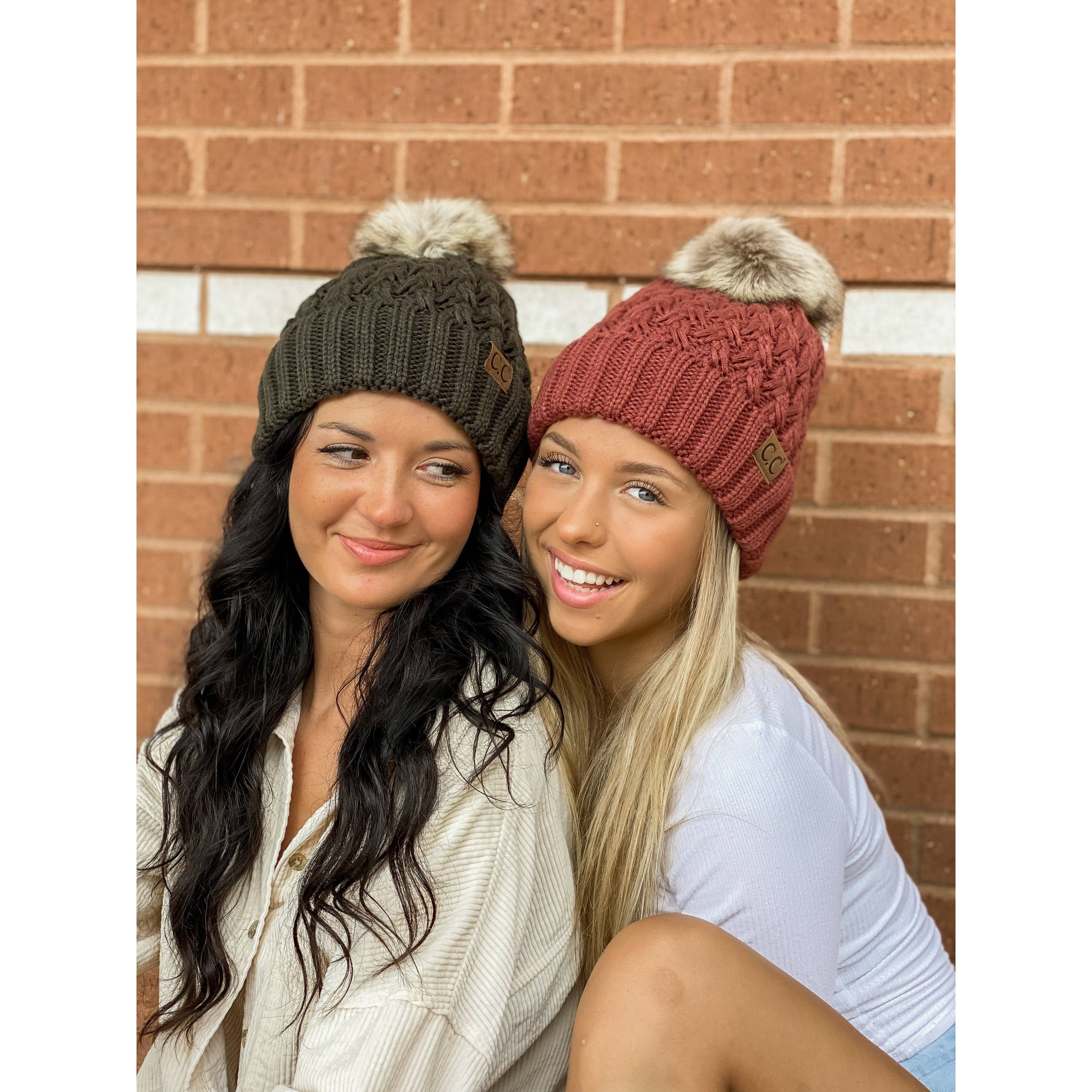 Stitch Fur Pom CC Beanie