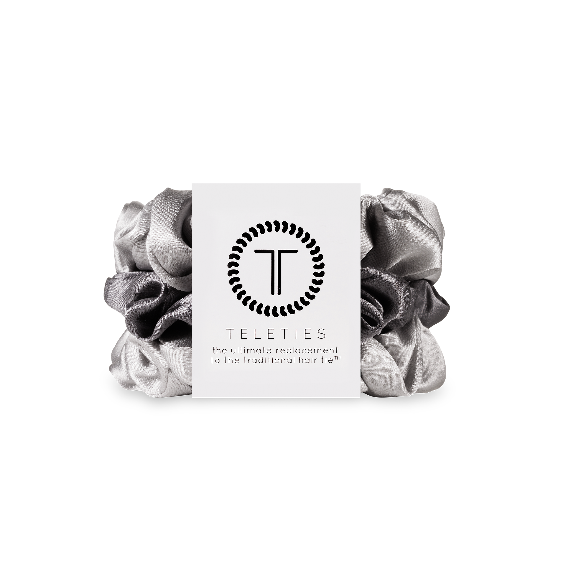 Silk Hair Scrunchie | Large | Silver Flames