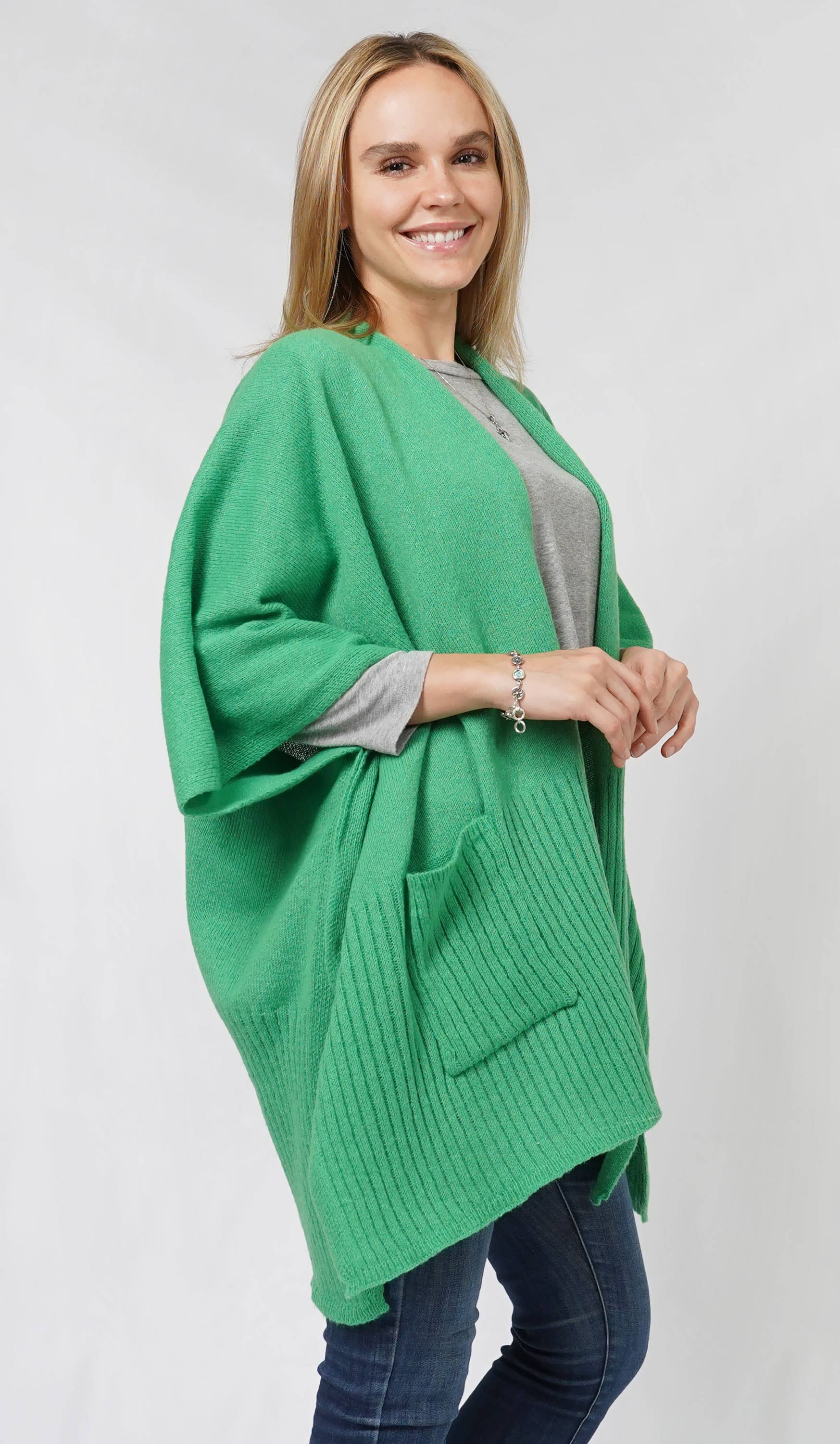 Kelly Knit Vest w/Pockets (green)