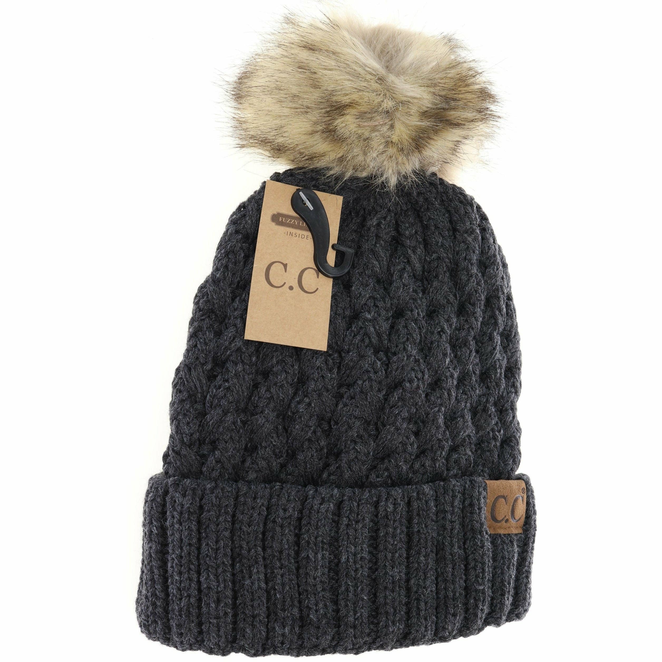 Stitch Fur Pom CC Beanie