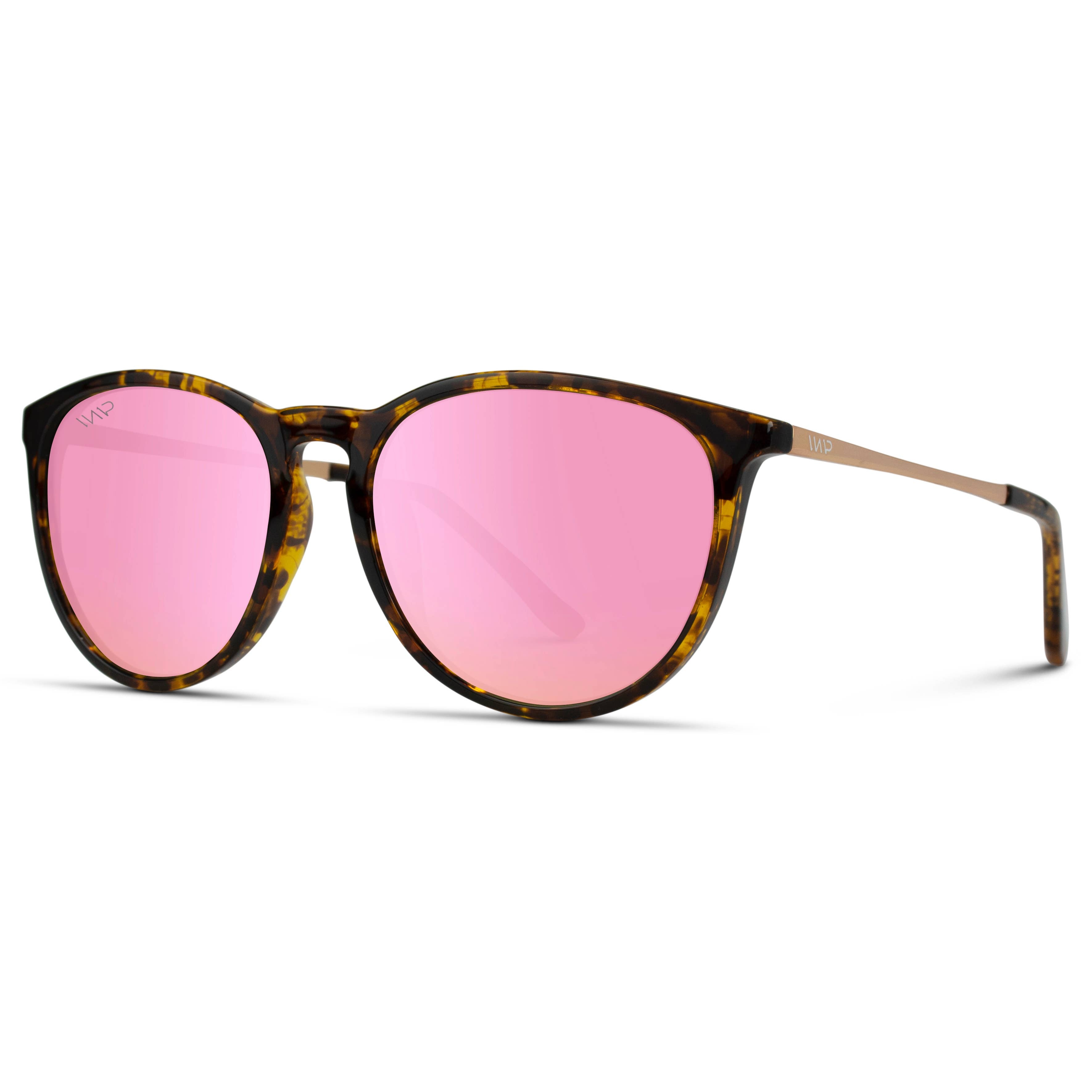 Drew Round Polarized Metal Temple Sunglasses