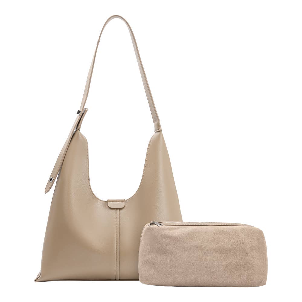 Carmen Beige Recycled Vegan Shoulder Bag
