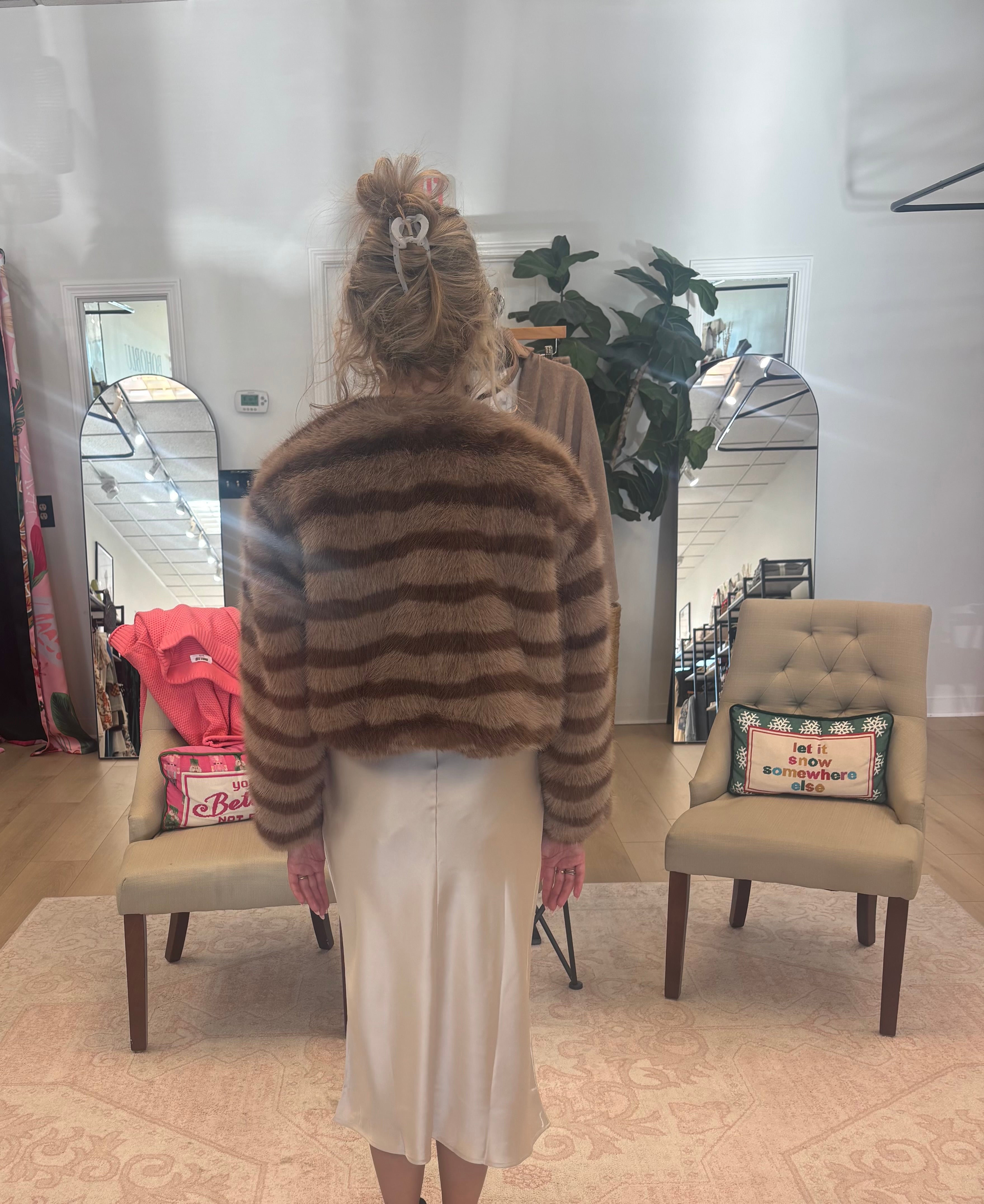 Evie Fur Crop Coat