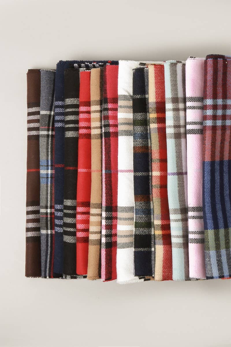 Giant Check Cashmere Feel Muffler Scarf