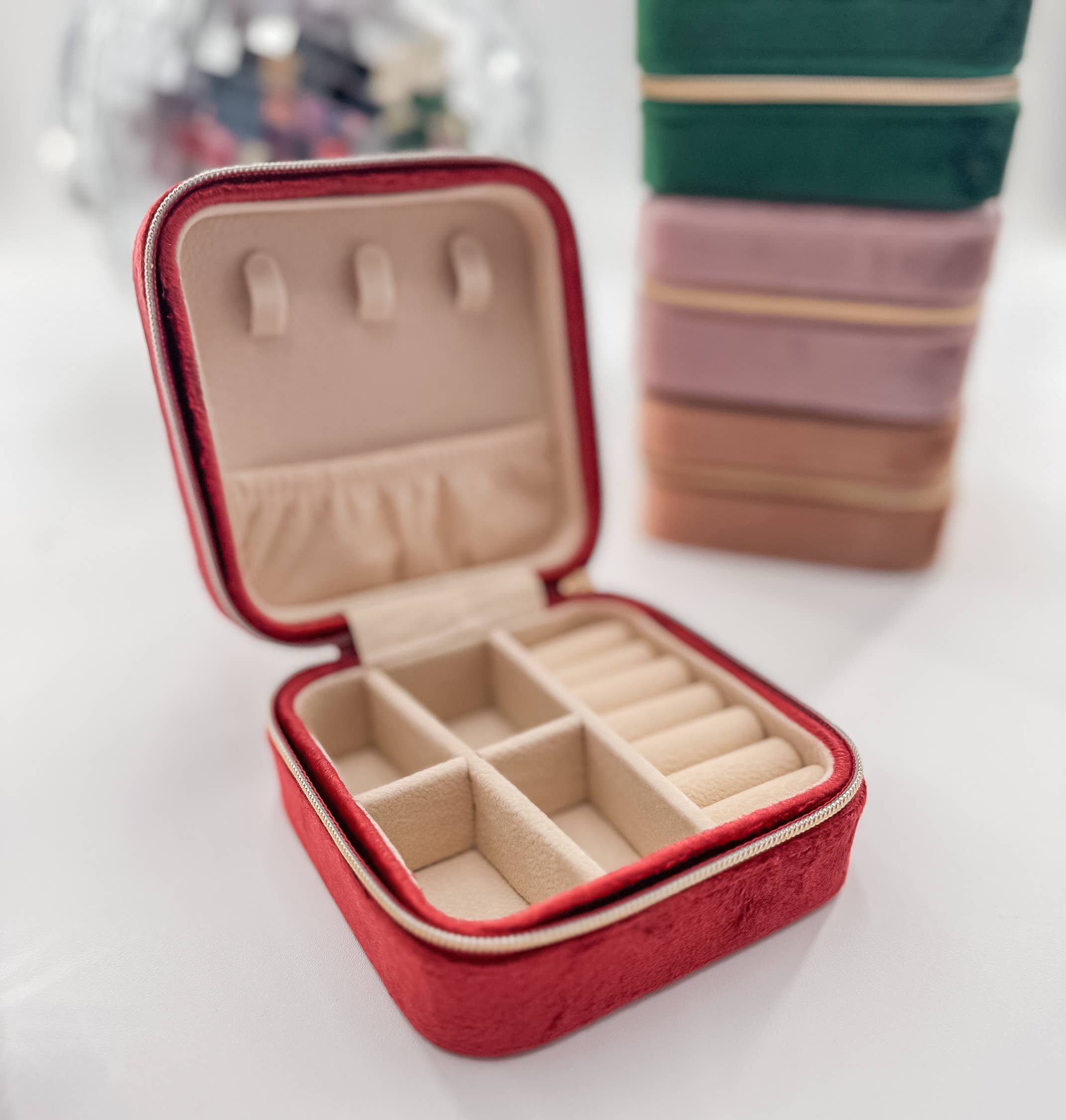 Velvet Travel Jewelry Box