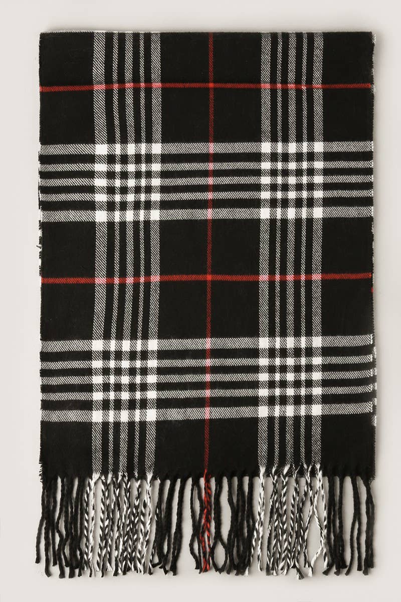 Giant Check Cashmere Feel Muffler Scarf