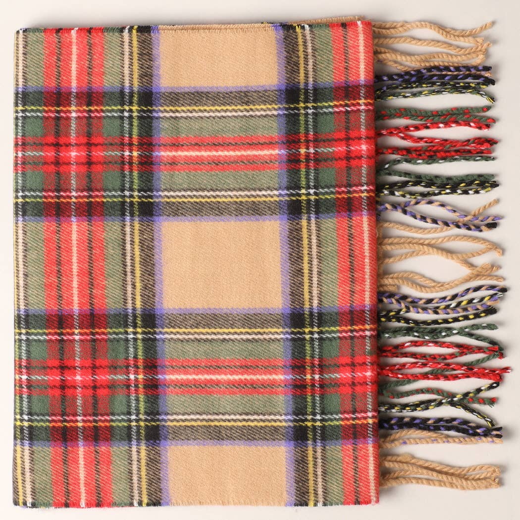 Cashmere Feel Plaid Pattern Scarf