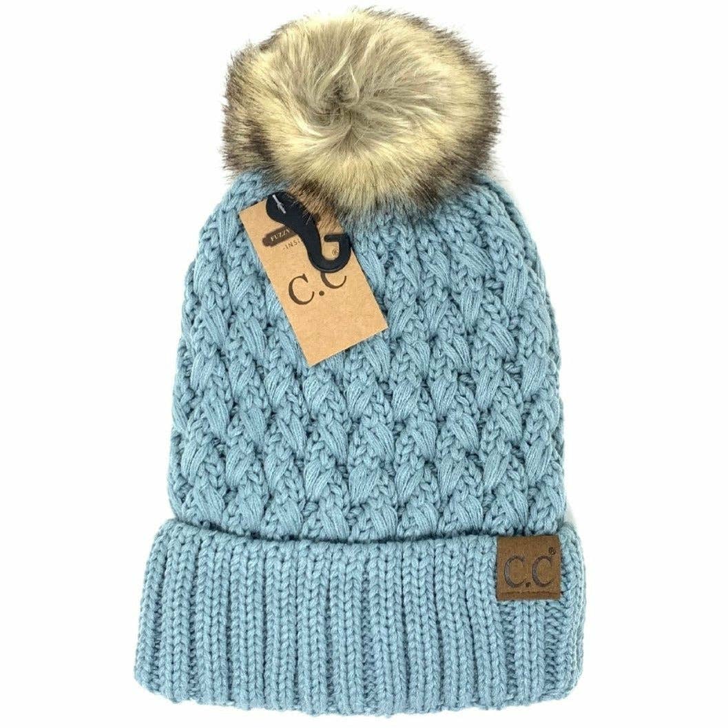 Stitch Fur Pom CC Beanie