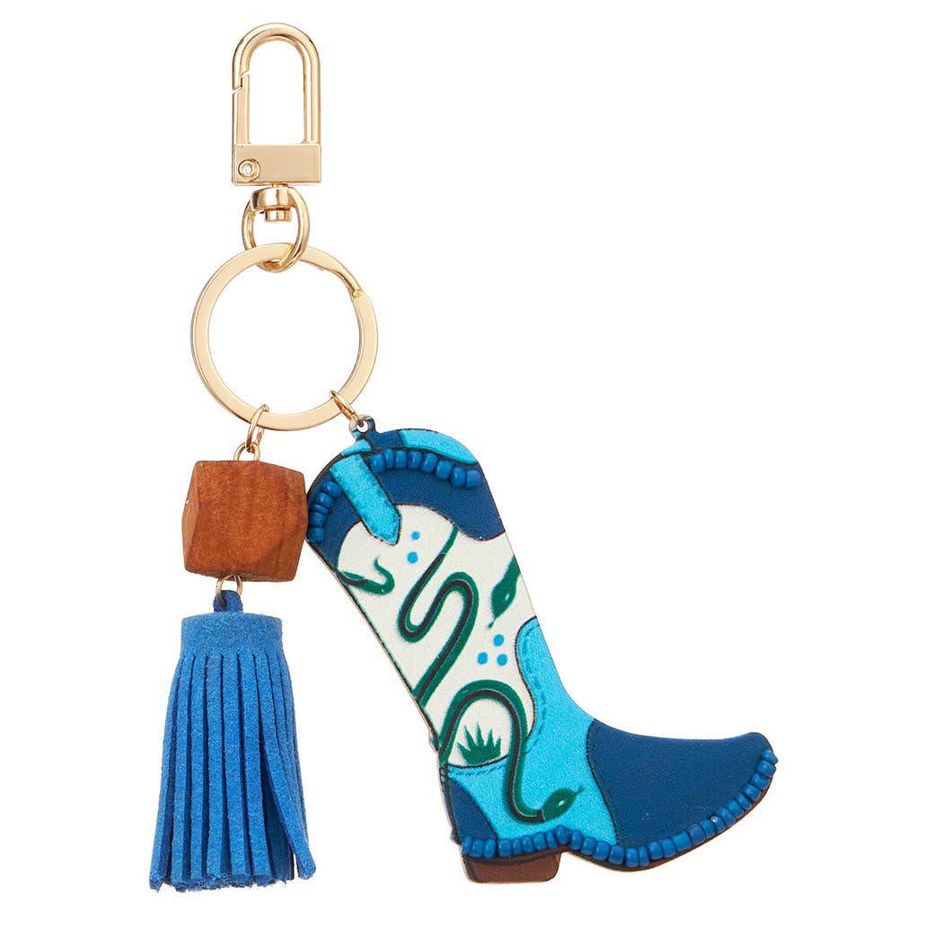 Cowboy Cowgirl Boot Keychain w/ Tassel