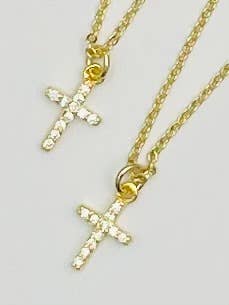 GOLDEN - Pave Cross Necklace (gold)