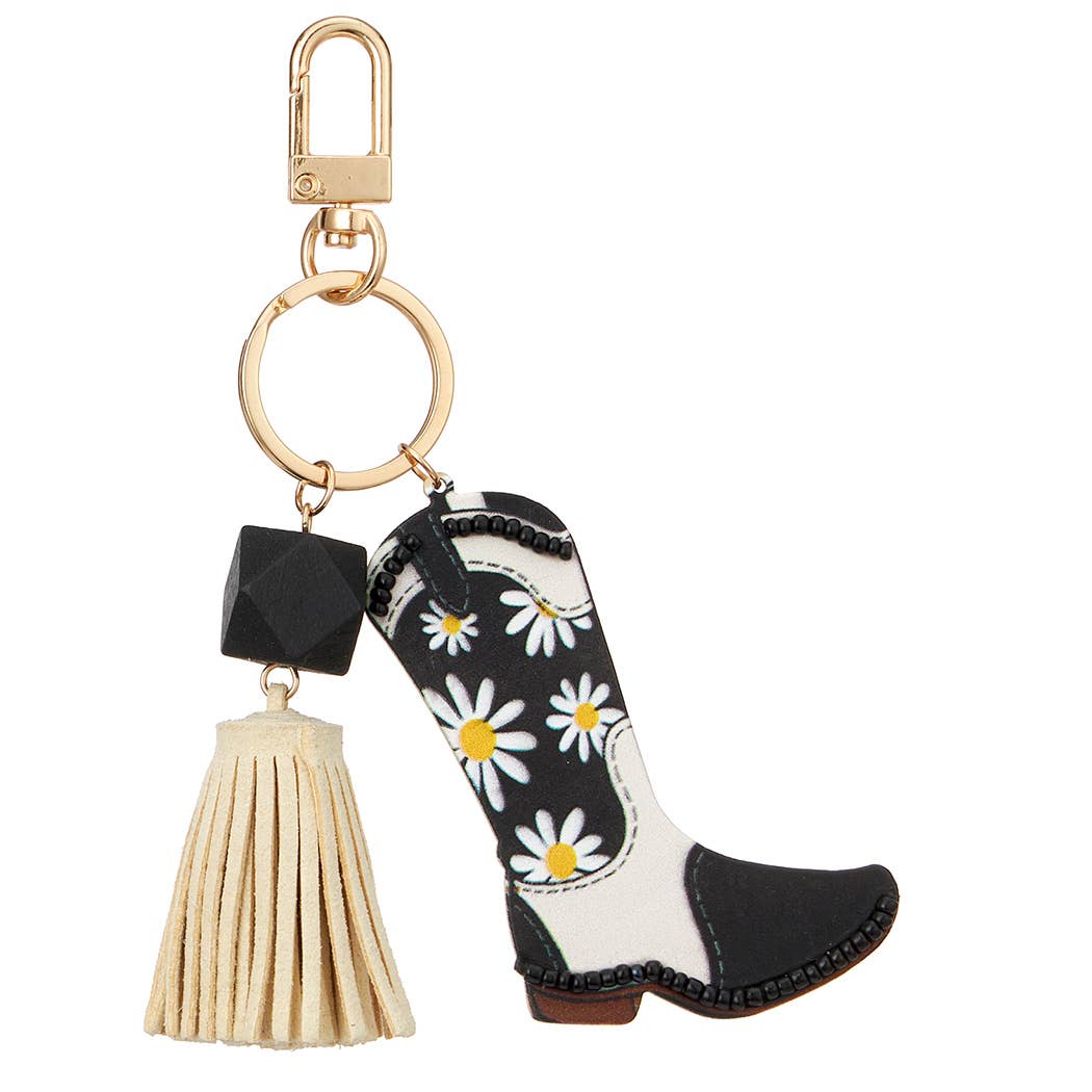 Cowboy Cowgirl Boot Keychain w/ Tassel