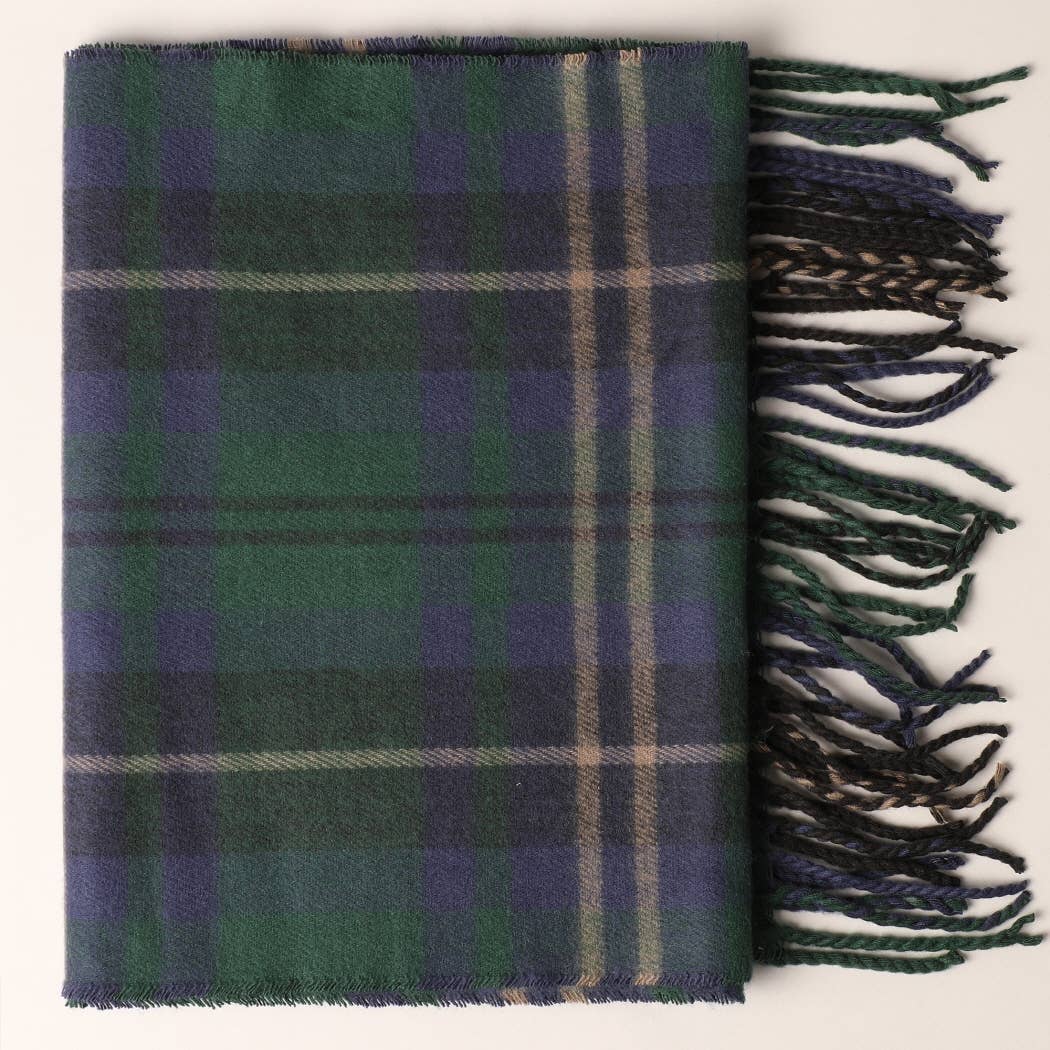 Cashmere Feel Plaid Pattern Scarf