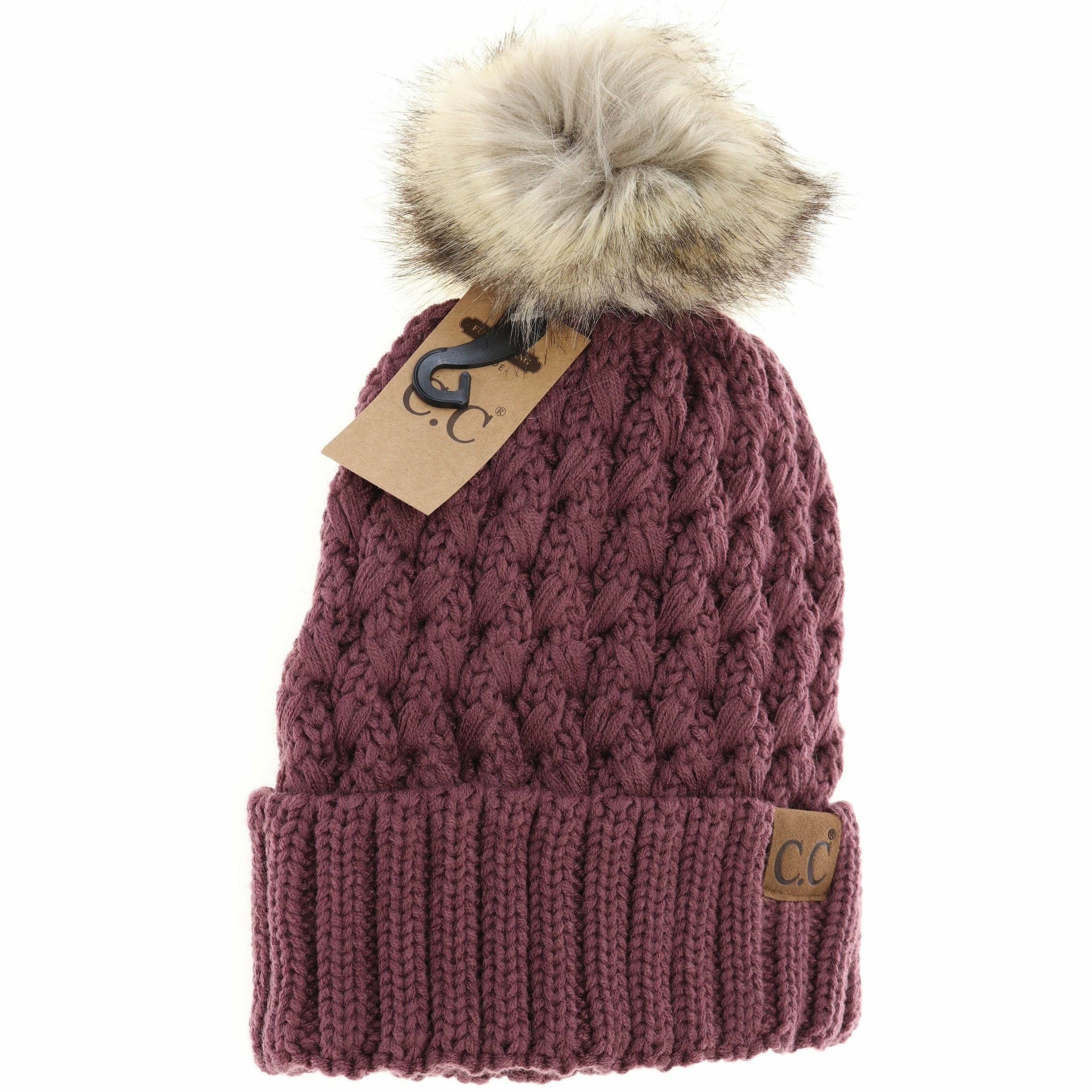 Stitch Fur Pom CC Beanie