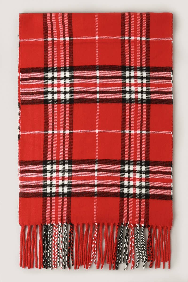 Giant Check Cashmere Feel Muffler Scarf