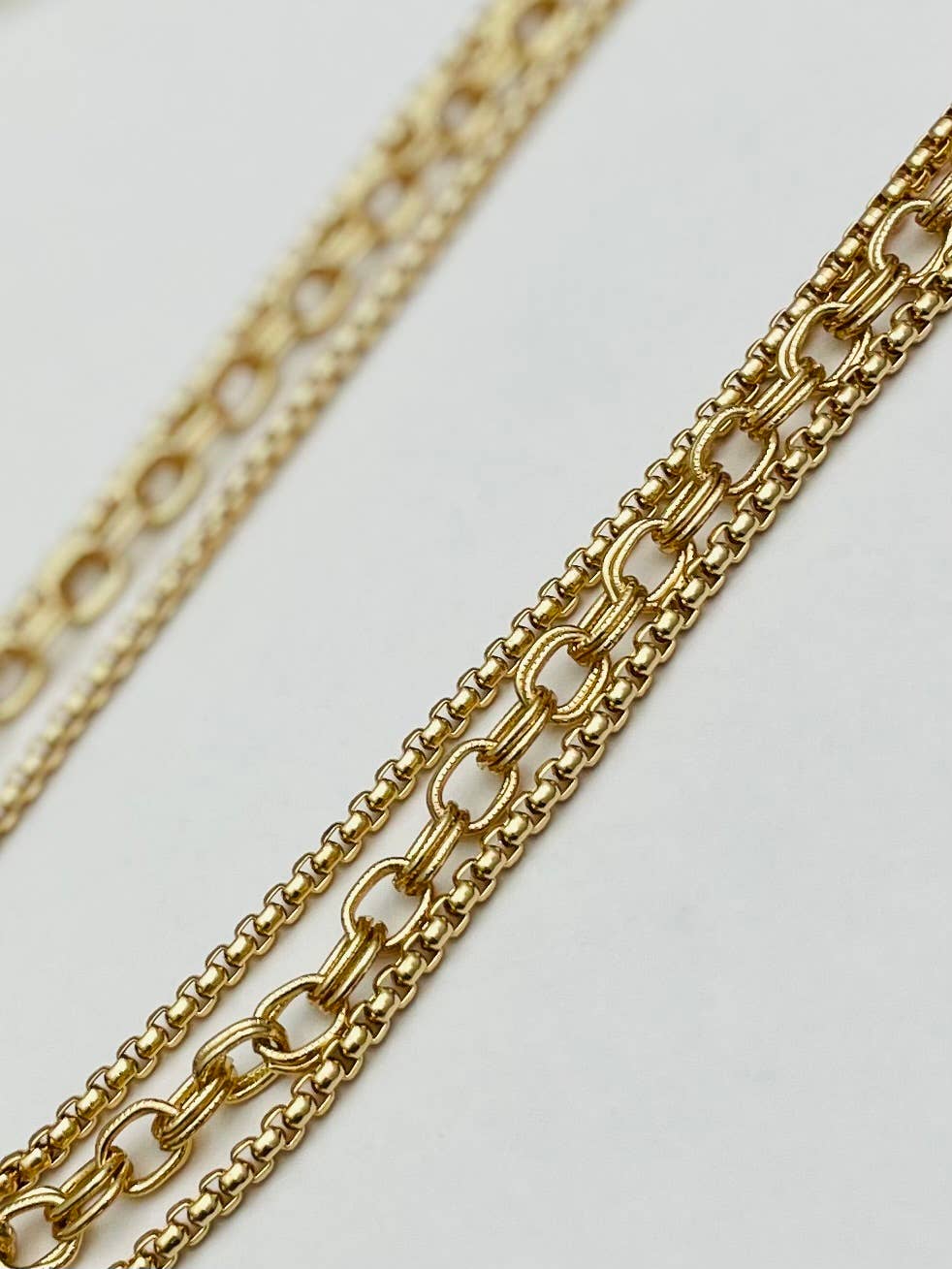 GOLDEN - Triple Layer Necklace (vintage gold)